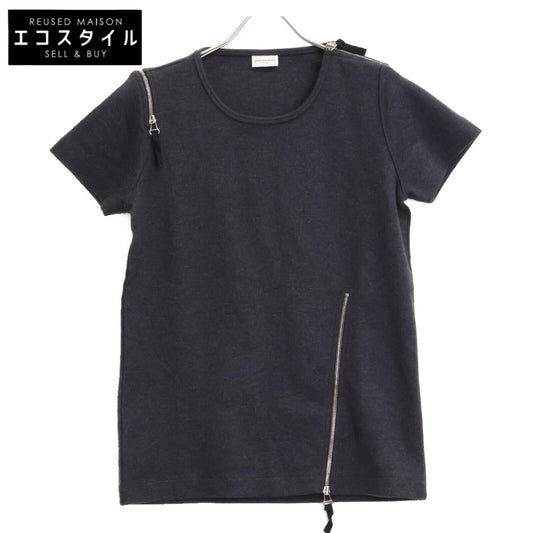 DRIES VAN NOTEN ドリスヴァンノッテン ウール100 ジップデザイン半袖トップス トップス S