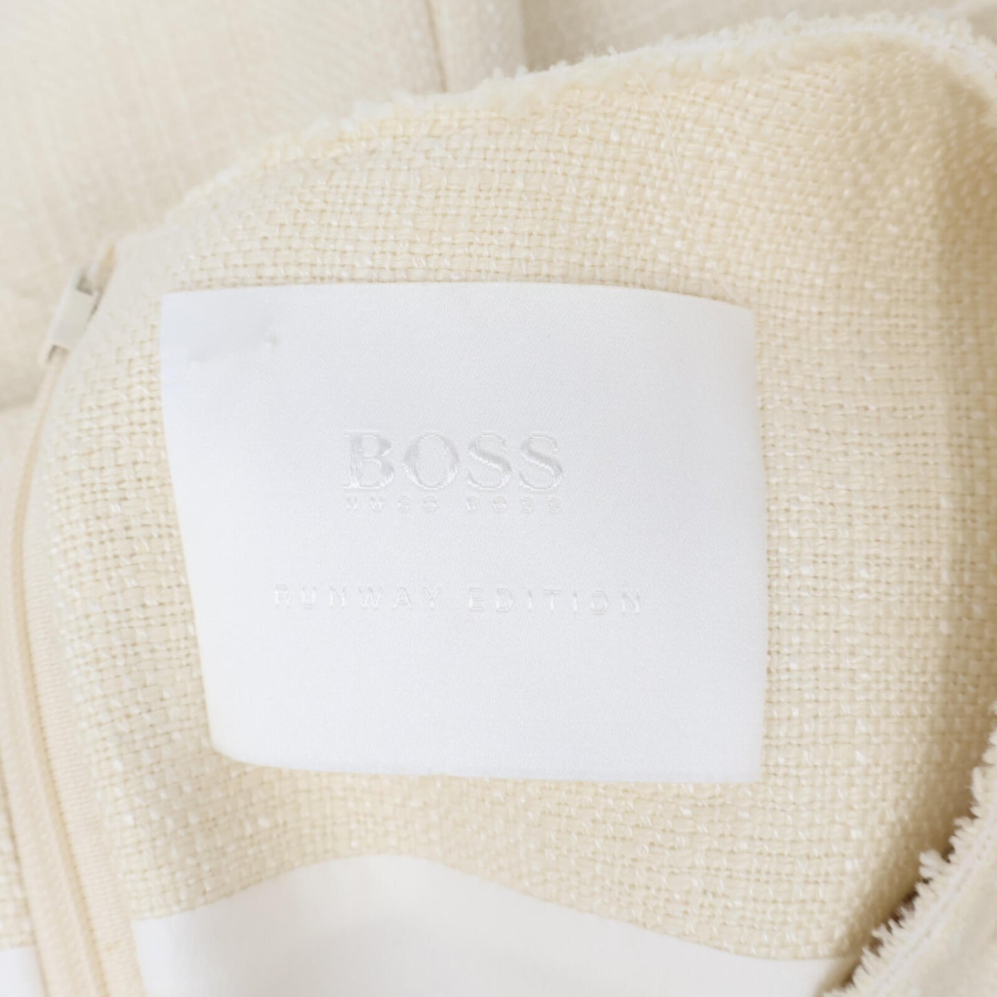 BOSS ボス ｱｲﾎﾞﾘｰ ｼｱｰﾌﾟﾘｰﾂ切り替えﾍﾞﾙﾃｯﾄﾞﾉｰｽﾘｰﾌﾞﾜﾝﾋﾟｰｽ ワンピース 44