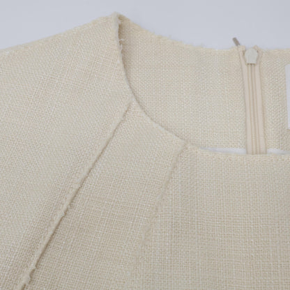 BOSS ボス ｱｲﾎﾞﾘｰ ｼｱｰﾌﾟﾘｰﾂ切り替えﾍﾞﾙﾃｯﾄﾞﾉｰｽﾘｰﾌﾞﾜﾝﾋﾟｰｽ ワンピース 44