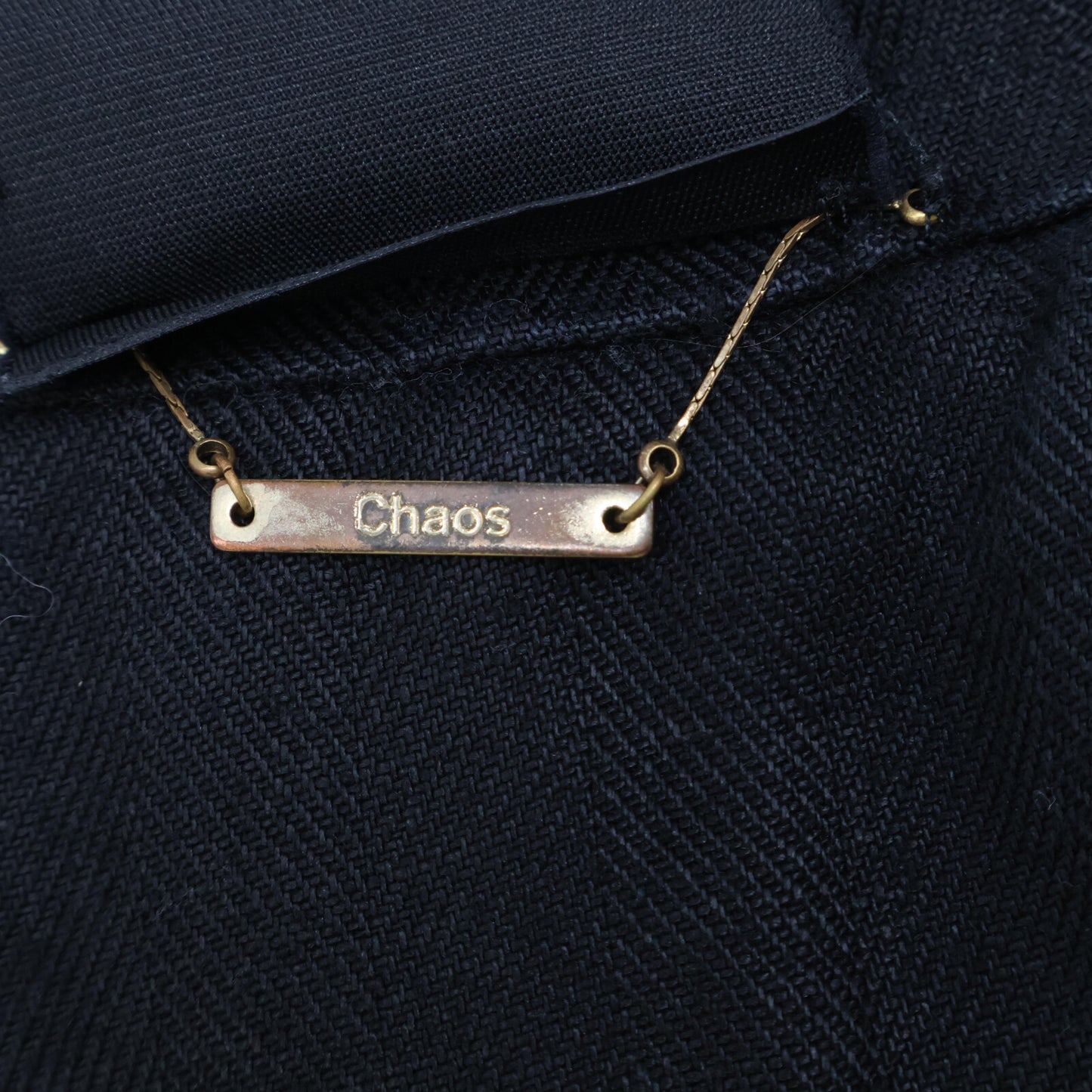 Chaos カオス CH007016ER ﾌﾞﾗｯｸ ﾘﾈﾝ ﾀﾞﾌﾞﾙﾌﾞﾚｽﾄ4Bﾃｰﾗｰﾄﾞｼﾞｬｹｯﾄ ジャケット F