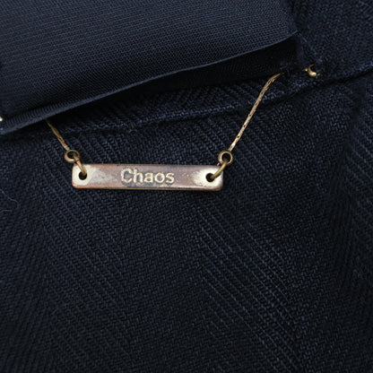 Chaos カオス CH007016ER ﾌﾞﾗｯｸ ﾘﾈﾝ ﾀﾞﾌﾞﾙﾌﾞﾚｽﾄ4Bﾃｰﾗｰﾄﾞｼﾞｬｹｯﾄ ジャケット F