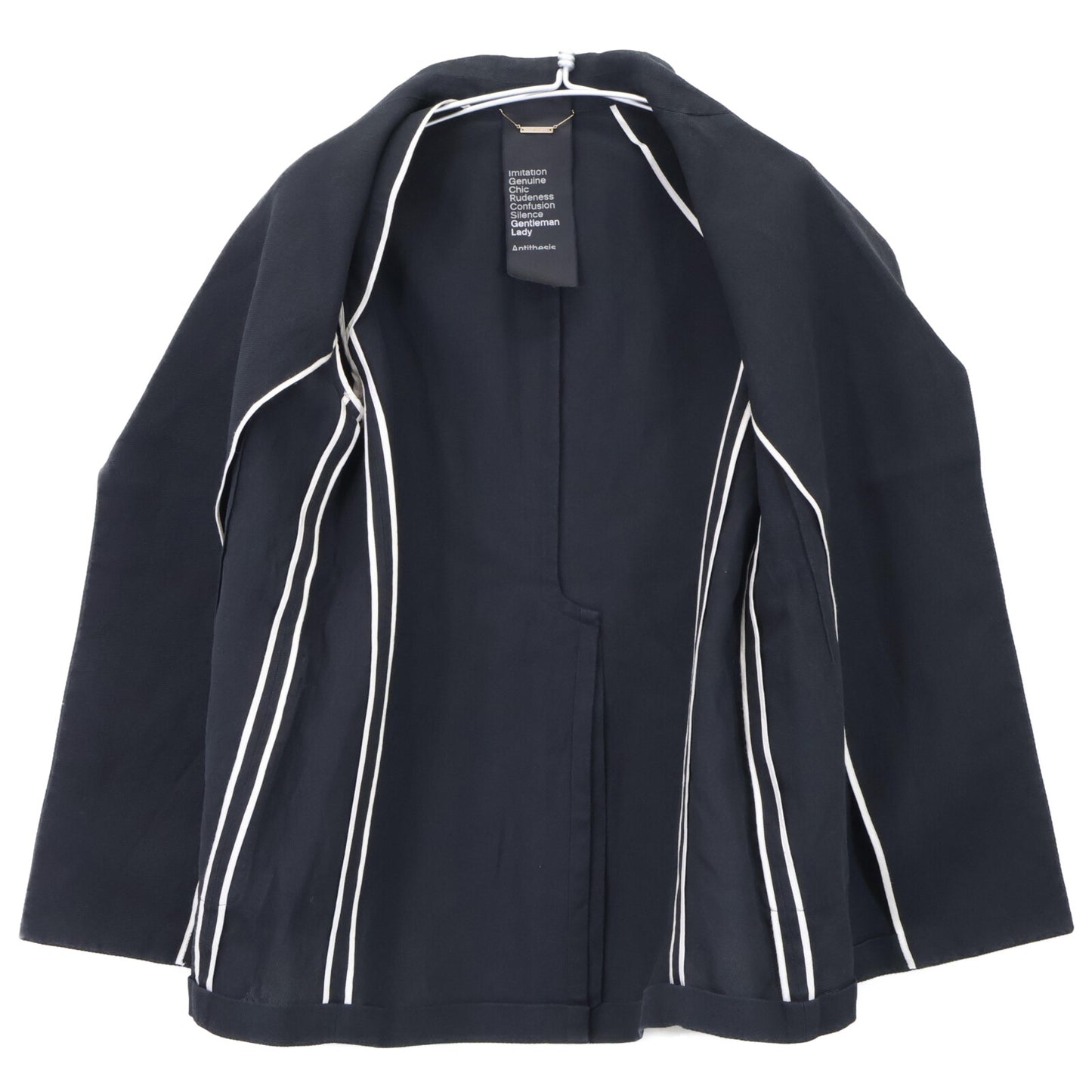 Chaos カオス CH107007ER ブラック センターベント ボタンレス ペーパービステーラードジャケット ジャケット F