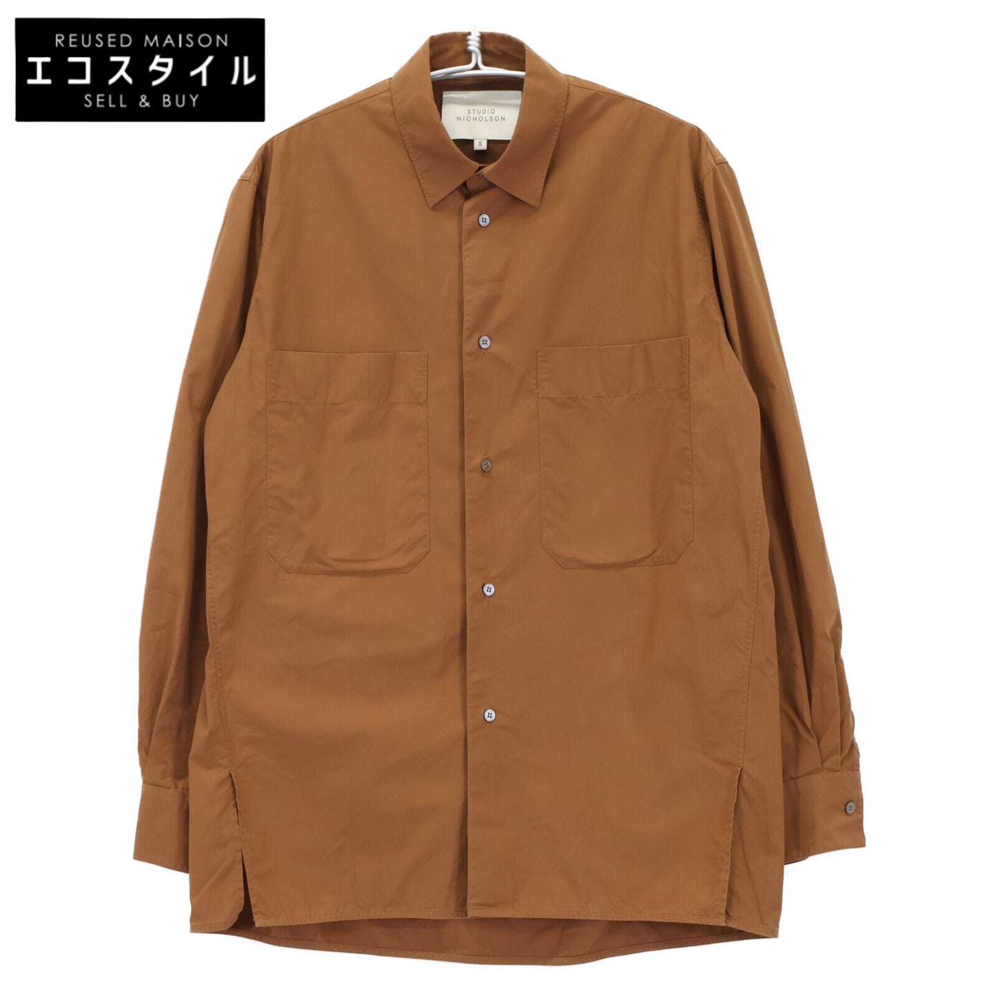 STUDIO NICHOLSON スタジオ ニコルソン ﾌﾞﾗｳﾝ PATCH POCKET CLASSIC SHIRT トップス S