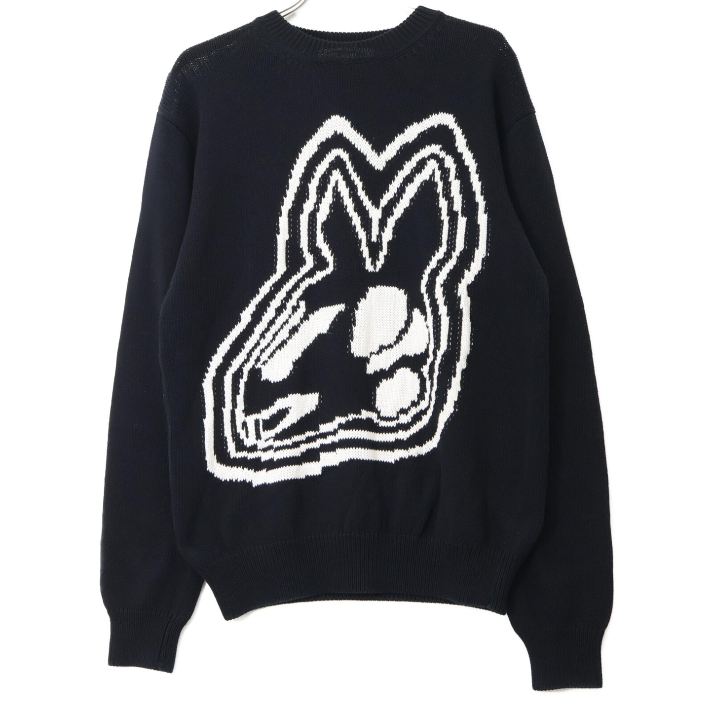 Alexander McQueen アレキサンダーマックイーン ﾌﾞﾗｯｸ ﾌﾛﾝﾄﾃﾞｻﾞｲﾝ ｺｯﾄﾝ100 ﾌﾟﾙｵｰﾊﾞｰﾆｯﾄ トップス M