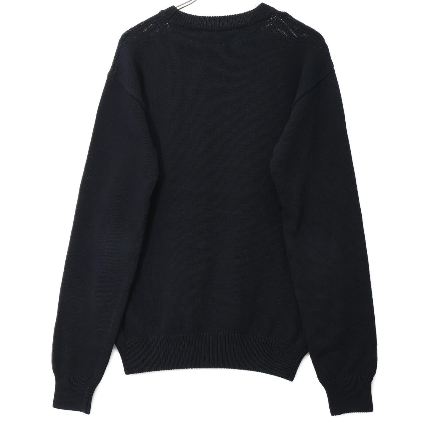 Alexander McQueen アレキサンダーマックイーン ﾌﾞﾗｯｸ ﾌﾛﾝﾄﾃﾞｻﾞｲﾝ ｺｯﾄﾝ100 ﾌﾟﾙｵｰﾊﾞｰﾆｯﾄ トップス M