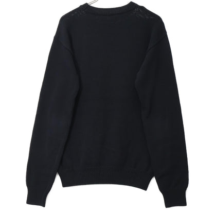 Alexander McQueen アレキサンダーマックイーン ﾌﾞﾗｯｸ ﾌﾛﾝﾄﾃﾞｻﾞｲﾝ ｺｯﾄﾝ100 ﾌﾟﾙｵｰﾊﾞｰﾆｯﾄ トップス M