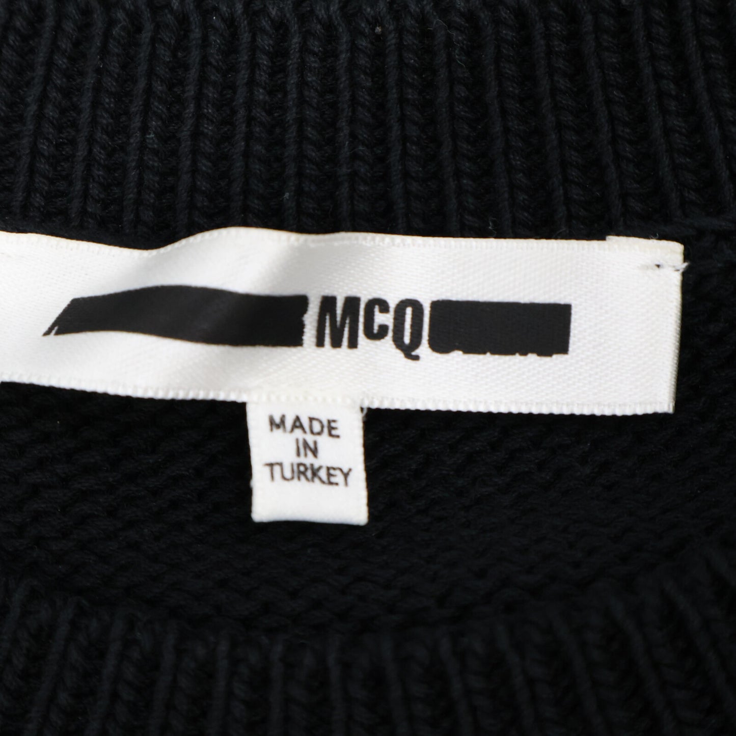 Alexander McQueen アレキサンダーマックイーン ﾌﾞﾗｯｸ ﾌﾛﾝﾄﾃﾞｻﾞｲﾝ ｺｯﾄﾝ100 ﾌﾟﾙｵｰﾊﾞｰﾆｯﾄ トップス M