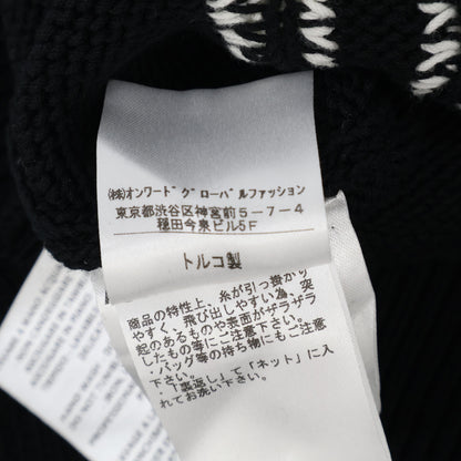 Alexander McQueen アレキサンダーマックイーン ﾌﾞﾗｯｸ ﾌﾛﾝﾄﾃﾞｻﾞｲﾝ ｺｯﾄﾝ100 ﾌﾟﾙｵｰﾊﾞｰﾆｯﾄ トップス M