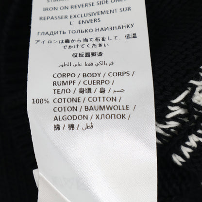 Alexander McQueen アレキサンダーマックイーン ﾌﾞﾗｯｸ ﾌﾛﾝﾄﾃﾞｻﾞｲﾝ ｺｯﾄﾝ100 ﾌﾟﾙｵｰﾊﾞｰﾆｯﾄ トップス M