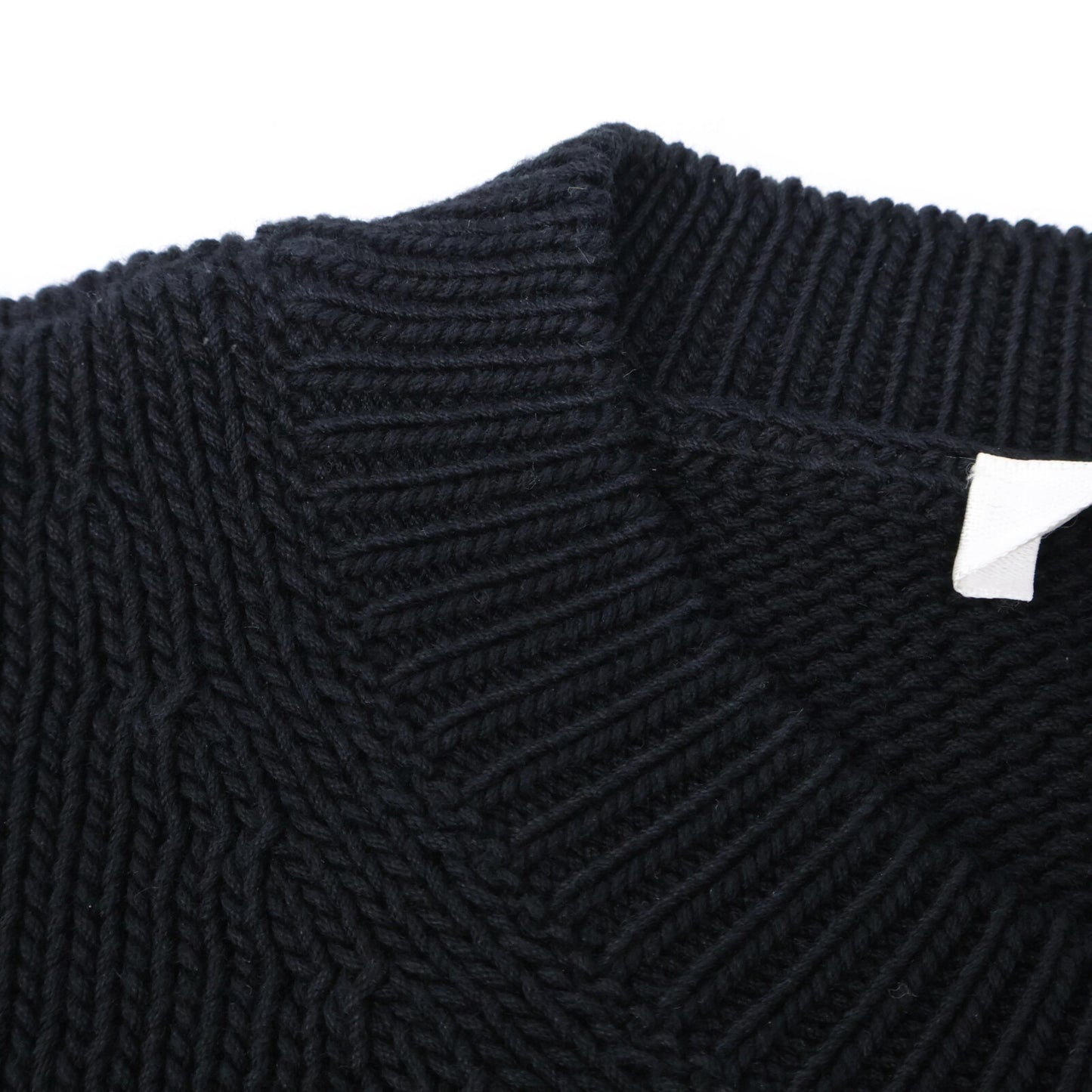 Alexander McQueen アレキサンダーマックイーン ﾌﾞﾗｯｸ ﾌﾛﾝﾄﾃﾞｻﾞｲﾝ ｺｯﾄﾝ100 ﾌﾟﾙｵｰﾊﾞｰﾆｯﾄ トップス M