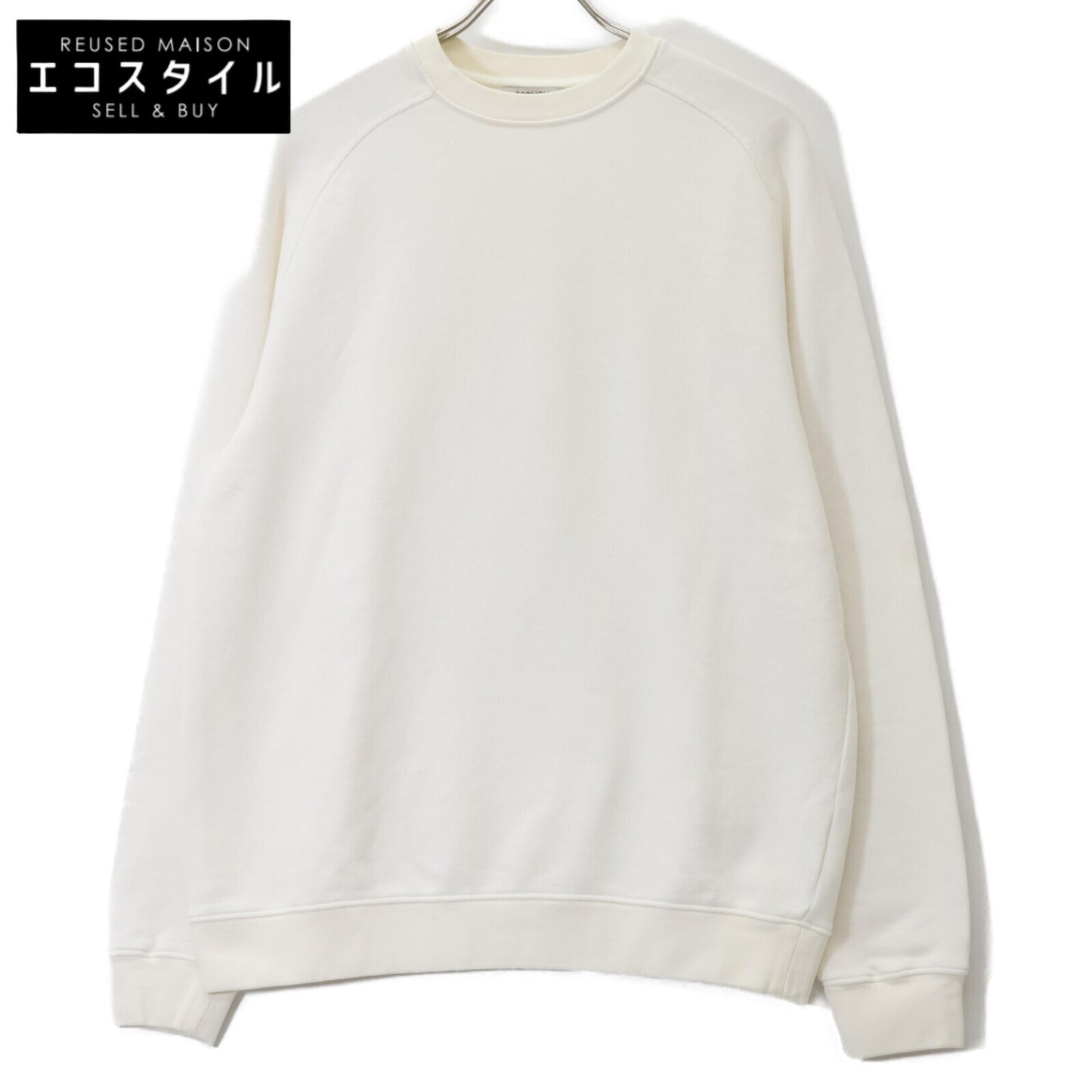 BOGLIOLI ボリオリ ﾎﾜｲﾄ ｺｯﾄﾝ100 ﾗｸﾞﾗﾝｽﾘｰﾌﾞｽｳｪｯﾄ トップス M