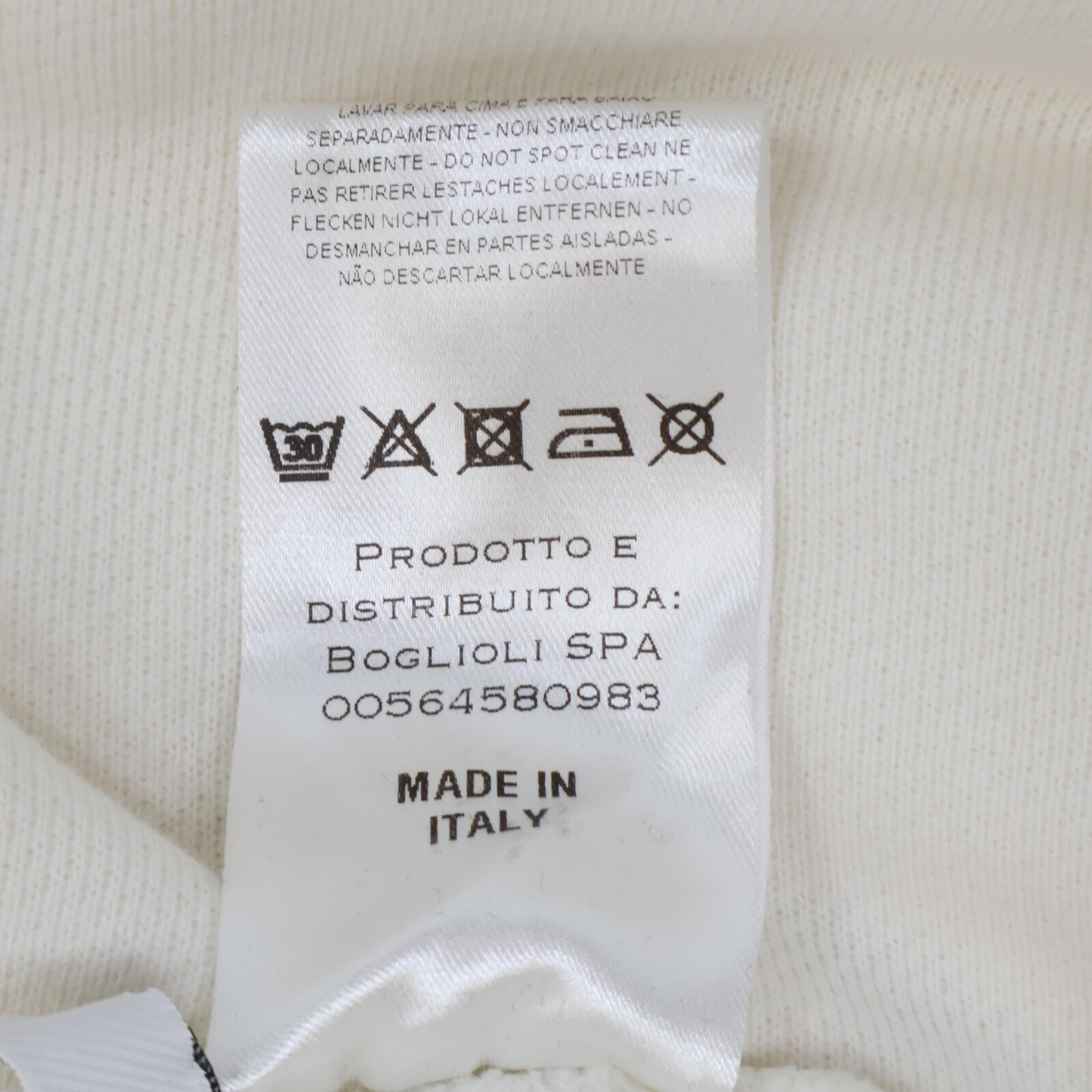 BOGLIOLI ボリオリ ﾎﾜｲﾄ ｺｯﾄﾝ100 ﾗｸﾞﾗﾝｽﾘｰﾌﾞｽｳｪｯﾄ トップス M