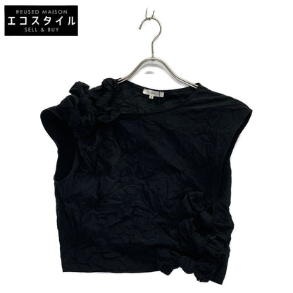 yori ヨリ 25SS YR21-25064SM ﾌﾞﾗｯｸ ﾎﾟﾘｴｽﾃﾙ ﾘﾎﾞﾝﾜｯｼｬｰﾌﾞﾗｳｽ トップス 36