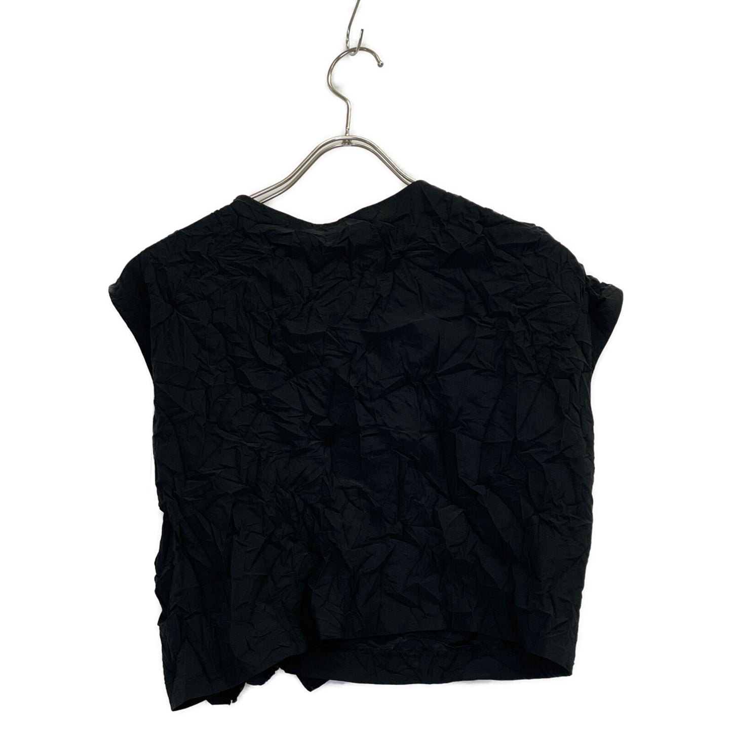 yori ヨリ 25SS YR21-25064SM ﾌﾞﾗｯｸ ﾎﾟﾘｴｽﾃﾙ ﾘﾎﾞﾝﾜｯｼｬｰﾌﾞﾗｳｽ トップス 36