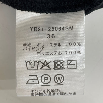 yori ヨリ 25SS YR21-25064SM ﾌﾞﾗｯｸ ﾎﾟﾘｴｽﾃﾙ ﾘﾎﾞﾝﾜｯｼｬｰﾌﾞﾗｳｽ トップス 36