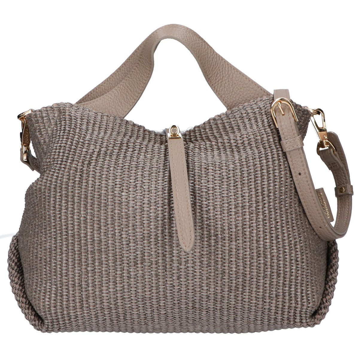 VIOLAd'ORO ヴィオラドーロ 【美品】ラフィアｘレザー 2WAYショルダ― ハンドバッグ