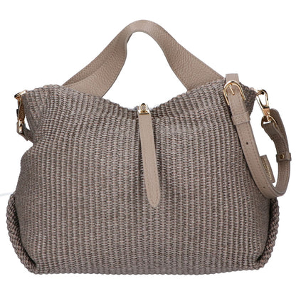 VIOLAd'ORO ヴィオラドーロ 【美品】ラフィアｘレザー 2WAYショルダ― ハンドバッグ