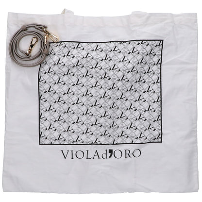 VIOLAd'ORO ヴィオラドーロ 【美品】ラフィアｘレザー 2WAYショルダ― ハンドバッグ