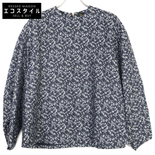 DRAWER ドゥロワー 6521ｰ299ｰ1047 ﾈｲﾋﾞｰ ｼﾙｸｷｭﾌﾟﾗ ﾌﾗﾜｰｼﾞｬｶﾞｰﾄﾞ ﾊﾞｯｸｼﾞｯﾌﾟﾌﾟﾙｵｰﾊﾞｰ トップス 表記なし