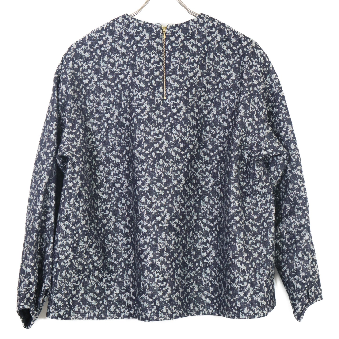 DRAWER ドゥロワー 6521ｰ299ｰ1047 ﾈｲﾋﾞｰ ｼﾙｸｷｭﾌﾟﾗ ﾌﾗﾜｰｼﾞｬｶﾞｰﾄﾞ ﾊﾞｯｸｼﾞｯﾌﾟﾌﾟﾙｵｰﾊﾞｰ トップス 表記なし