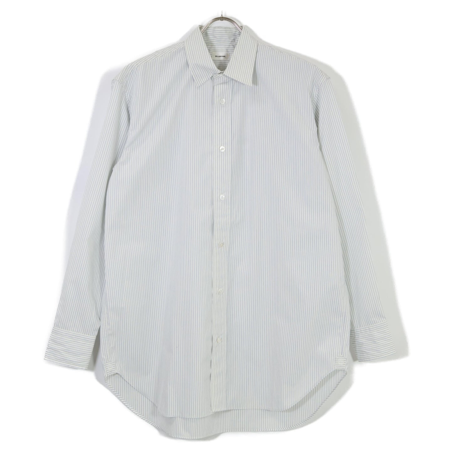 BLAMINK ブラミンク 7911-230ｰ0157 ﾎﾜｲﾄ×ﾌﾞﾙｰ PRE ｽﾄﾗｲﾌﾟﾚｷﾞｭﾗｰｼｬﾂ トップス 36