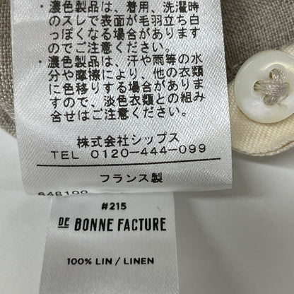 De Bonne Facture デ ボン ファクチュール ベージュ リネン ペインターズジャケット ジャケット 50