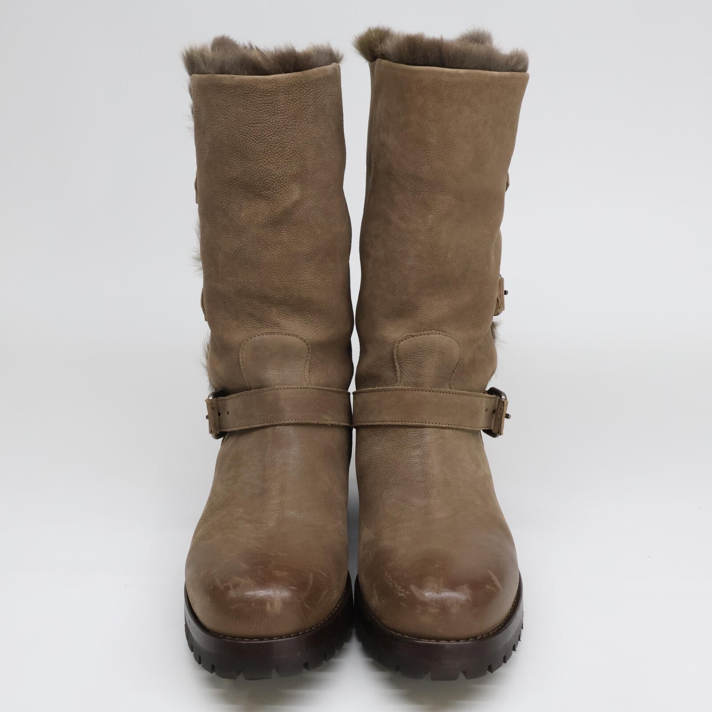 SARTORE サルトル 新品同様 SX403 ダメージ加工カーフスキン×ラビットファー ラパン エンジニアブーツ シューズ 37 1/2