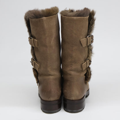 SARTORE サルトル 新品同様 SX403 ダメージ加工カーフスキン×ラビットファー ラパン エンジニアブーツ シューズ 37 1/2