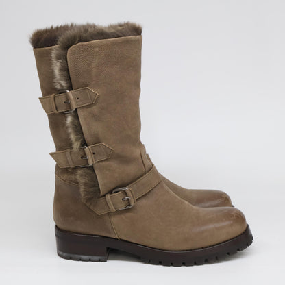 SARTORE サルトル 新品同様 SX403 ダメージ加工カーフスキン×ラビットファー ラパン エンジニアブーツ シューズ 37 1/2