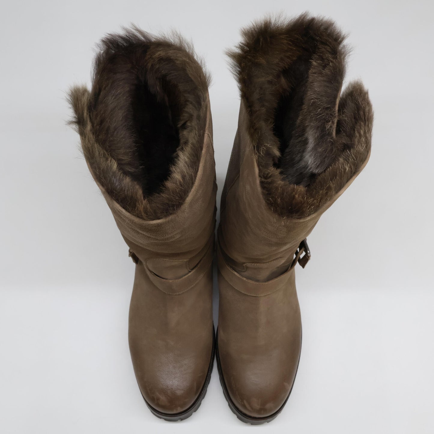 SARTORE サルトル 新品同様 SX403 ダメージ加工カーフスキン×ラビットファー ラパン エンジニアブーツ シューズ 37 1/2