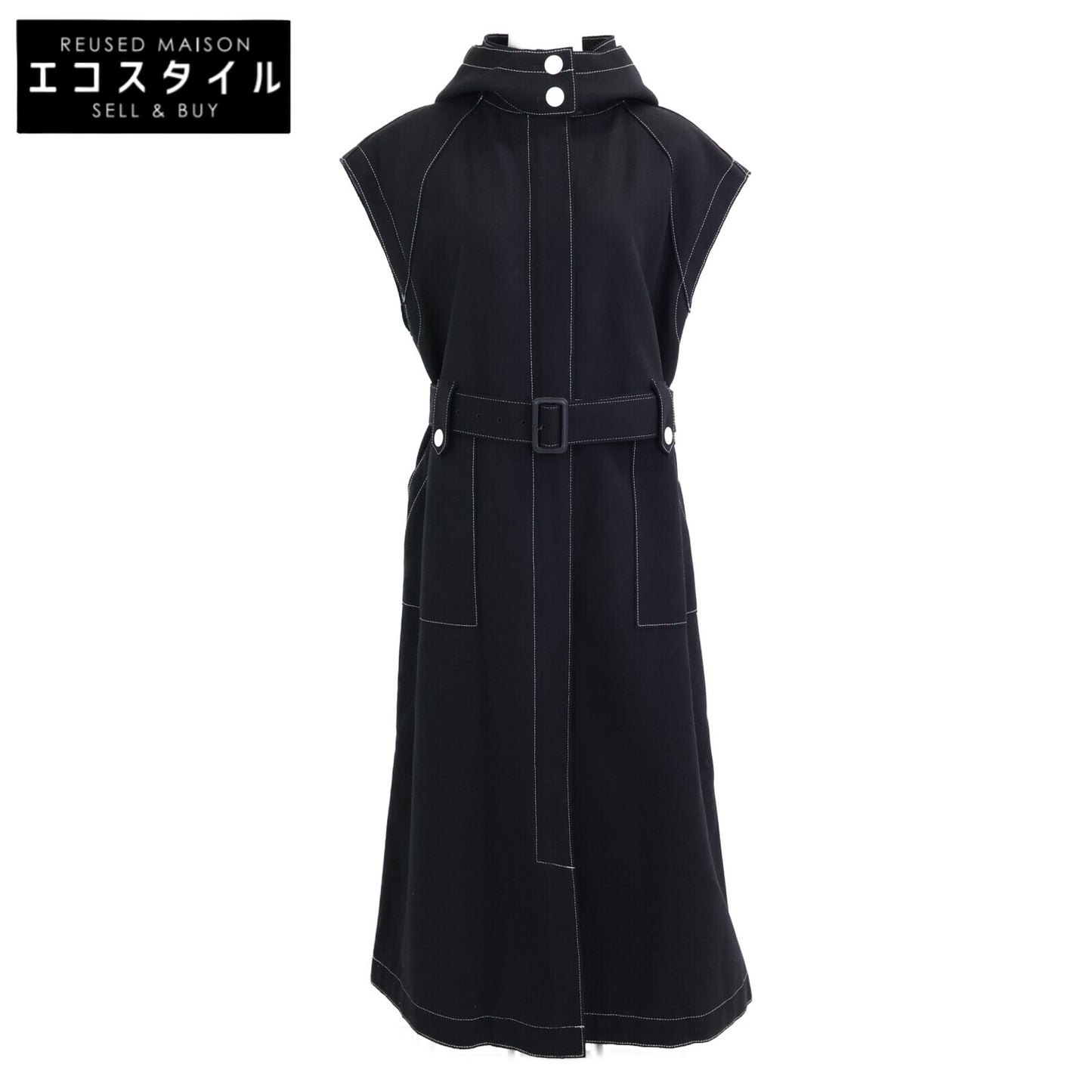 ADORE アドーア 531-0240159 ﾌﾞﾗｯｸ SUPER100'ﾒﾙﾄﾝｼﾞﾚ ﾌｰﾃﾞｯﾄﾞﾉｰｽﾘｰﾌﾞｺｰﾄ コート 38