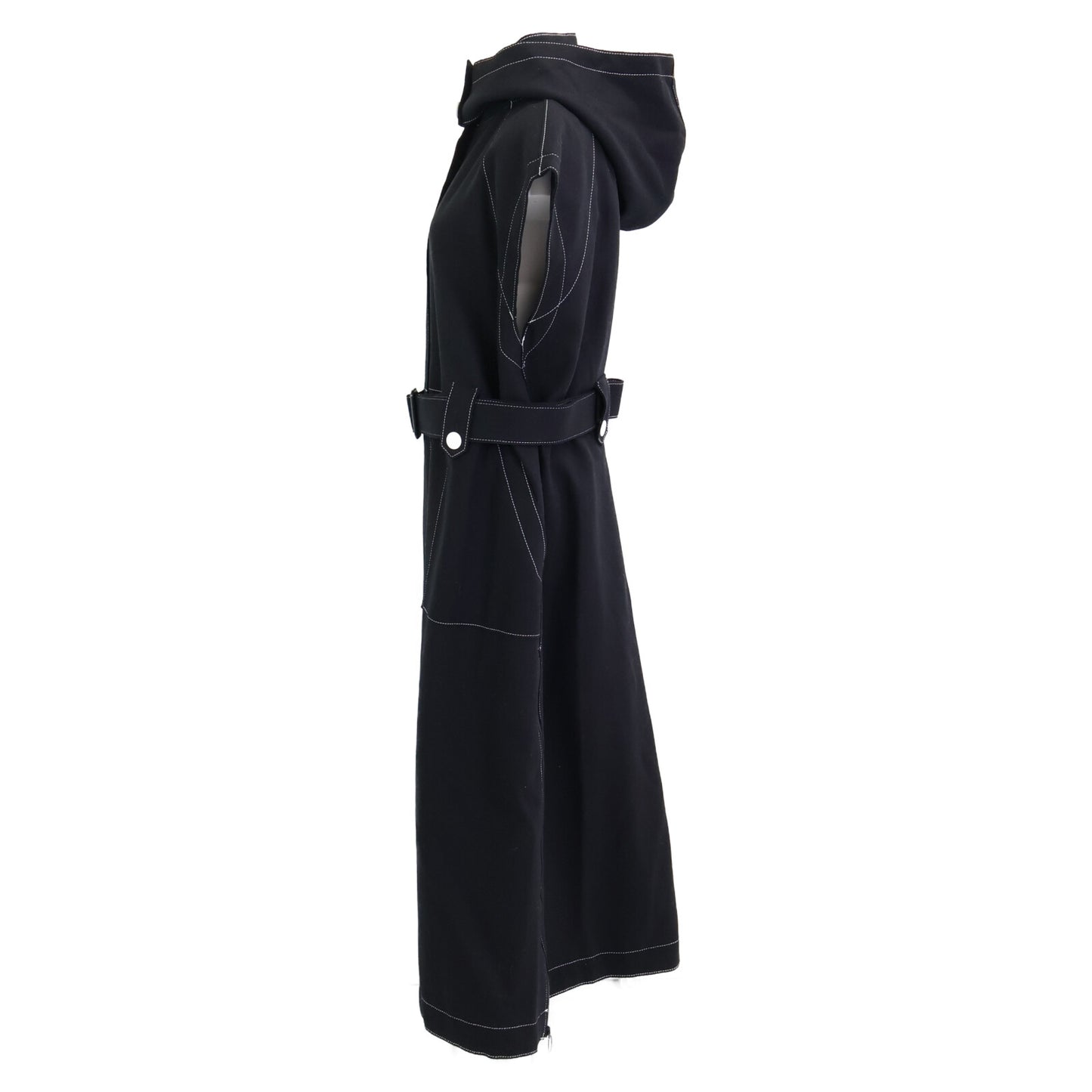 ADORE アドーア 531-0240159 ﾌﾞﾗｯｸ SUPER100'ﾒﾙﾄﾝｼﾞﾚ ﾌｰﾃﾞｯﾄﾞﾉｰｽﾘｰﾌﾞｺｰﾄ コート 38