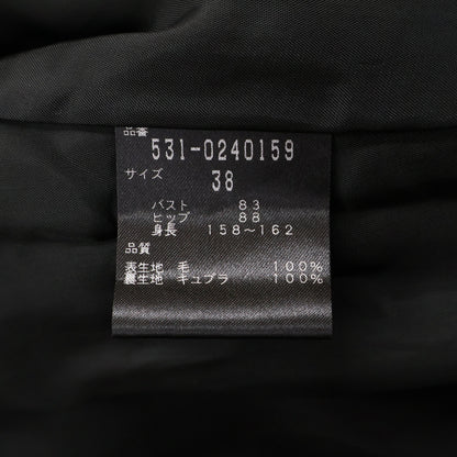 ADORE アドーア 531-0240159 ﾌﾞﾗｯｸ SUPER100'ﾒﾙﾄﾝｼﾞﾚ ﾌｰﾃﾞｯﾄﾞﾉｰｽﾘｰﾌﾞｺｰﾄ コート 38