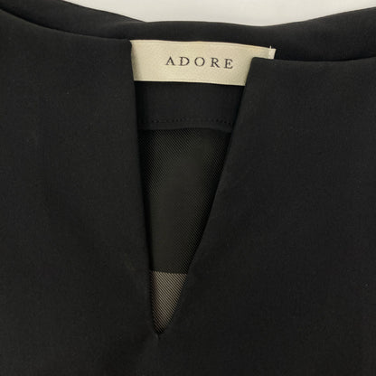 ADORE アドーア 531-8140516 ﾌﾞﾗｯｸ ｳﾞｨｽｺｰｽﾁｪｯｸ切替半袖ﾜﾝﾋﾟｰｽ ワンピース 38