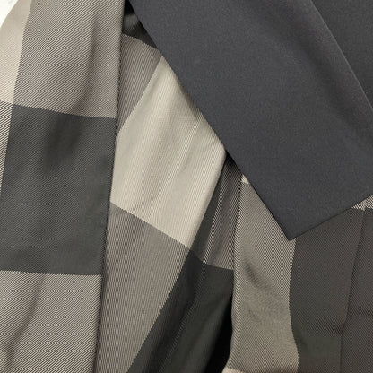 ADORE アドーア 531-8140516 ﾌﾞﾗｯｸ ｳﾞｨｽｺｰｽﾁｪｯｸ切替半袖ﾜﾝﾋﾟｰｽ ワンピース 38