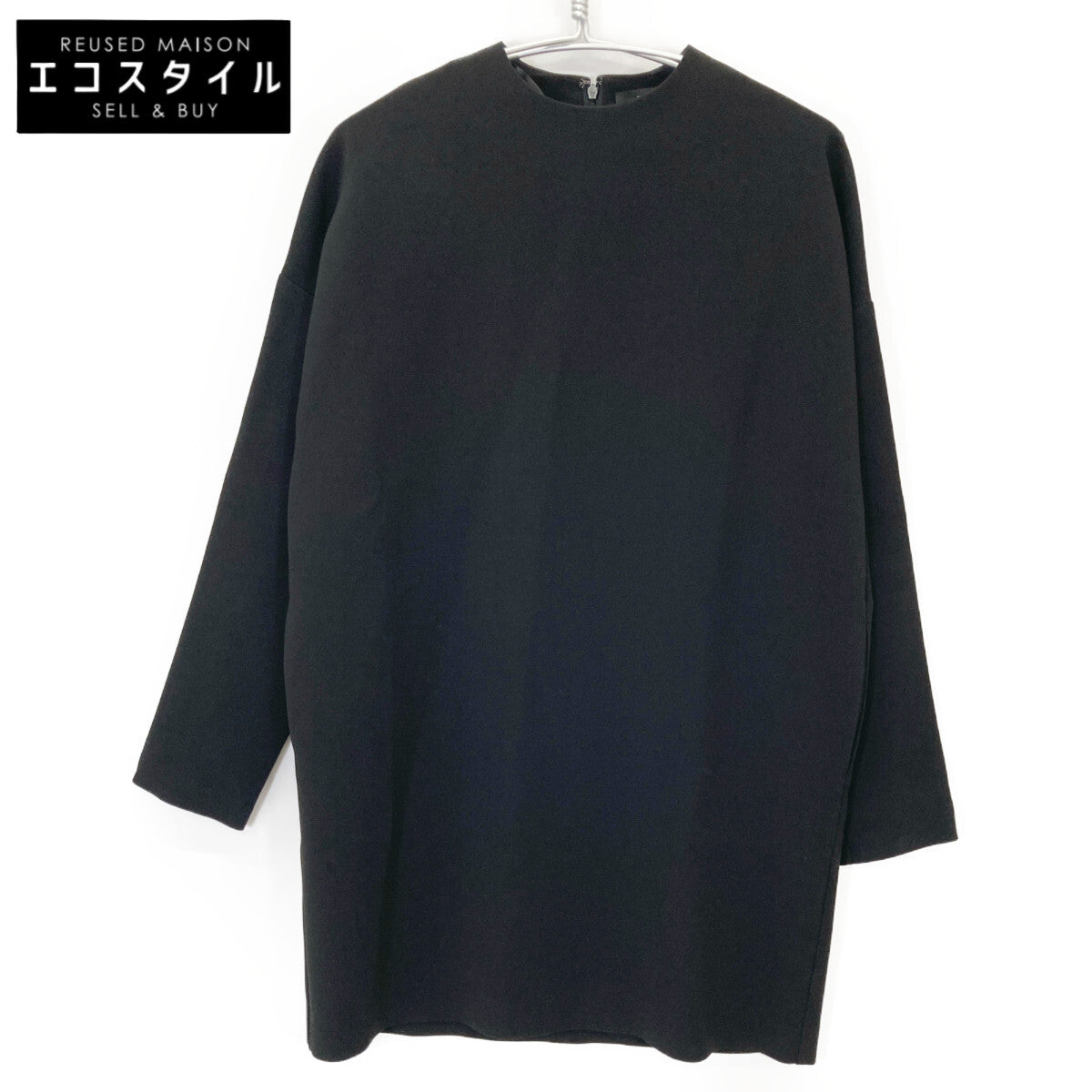 YOKOCHAN ヨーコチャン 23年製 YCDｰ423ｰ905 ﾌﾞﾗｯｸ ｸﾙｰﾈｯｸ ﾊﾞｯｸｼﾞｯﾌﾟﾜﾝﾋﾟｰｽ ワンピース F