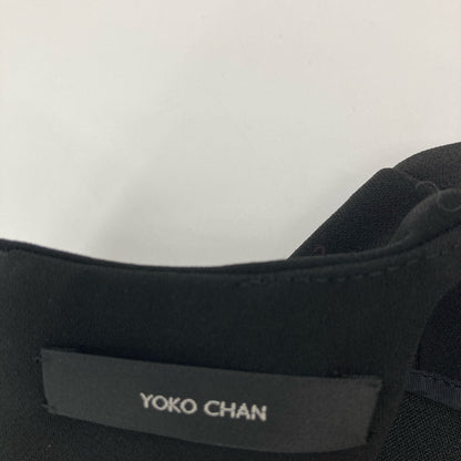 YOKOCHAN ヨーコチャン 23年製 YCDｰ423ｰ905 ﾌﾞﾗｯｸ ｸﾙｰﾈｯｸ ﾊﾞｯｸｼﾞｯﾌﾟﾜﾝﾋﾟｰｽ ワンピース F