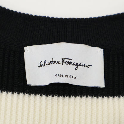Salvatore Ferragamo サルヴァトーレフェラガモ 【美品/国内正規】ボーダー 胸ポケット付 ニット ベスト S
