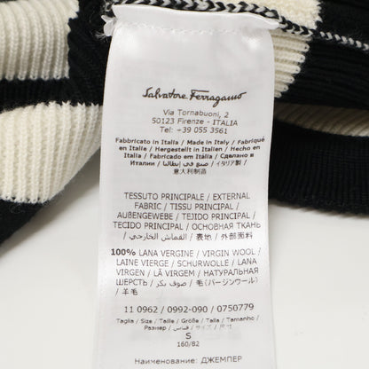 Salvatore Ferragamo サルヴァトーレフェラガモ 【美品/国内正規】ボーダー 胸ポケット付 ニット ベスト S