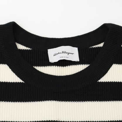 Salvatore Ferragamo サルヴァトーレフェラガモ 【美品/国内正規】ボーダー 胸ポケット付 ニット ベスト S