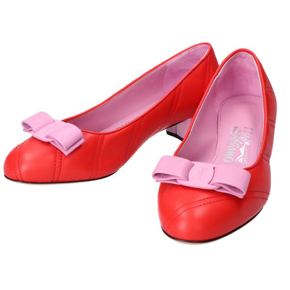 Salvatore Ferragamo サルヴァトーレフェラガモ 【美品】ヴァラリボン キルティング アーモンドトゥ シューズ 7D