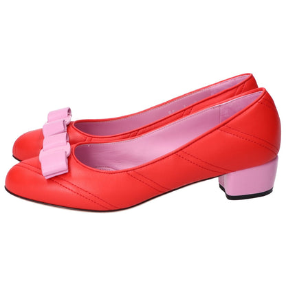 Salvatore Ferragamo サルヴァトーレフェラガモ 【美品】ヴァラリボン キルティング アーモンドトゥ シューズ 7D