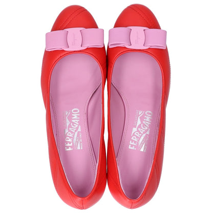 Salvatore Ferragamo サルヴァトーレフェラガモ 【美品】ヴァラリボン キルティング アーモンドトゥ シューズ 7D