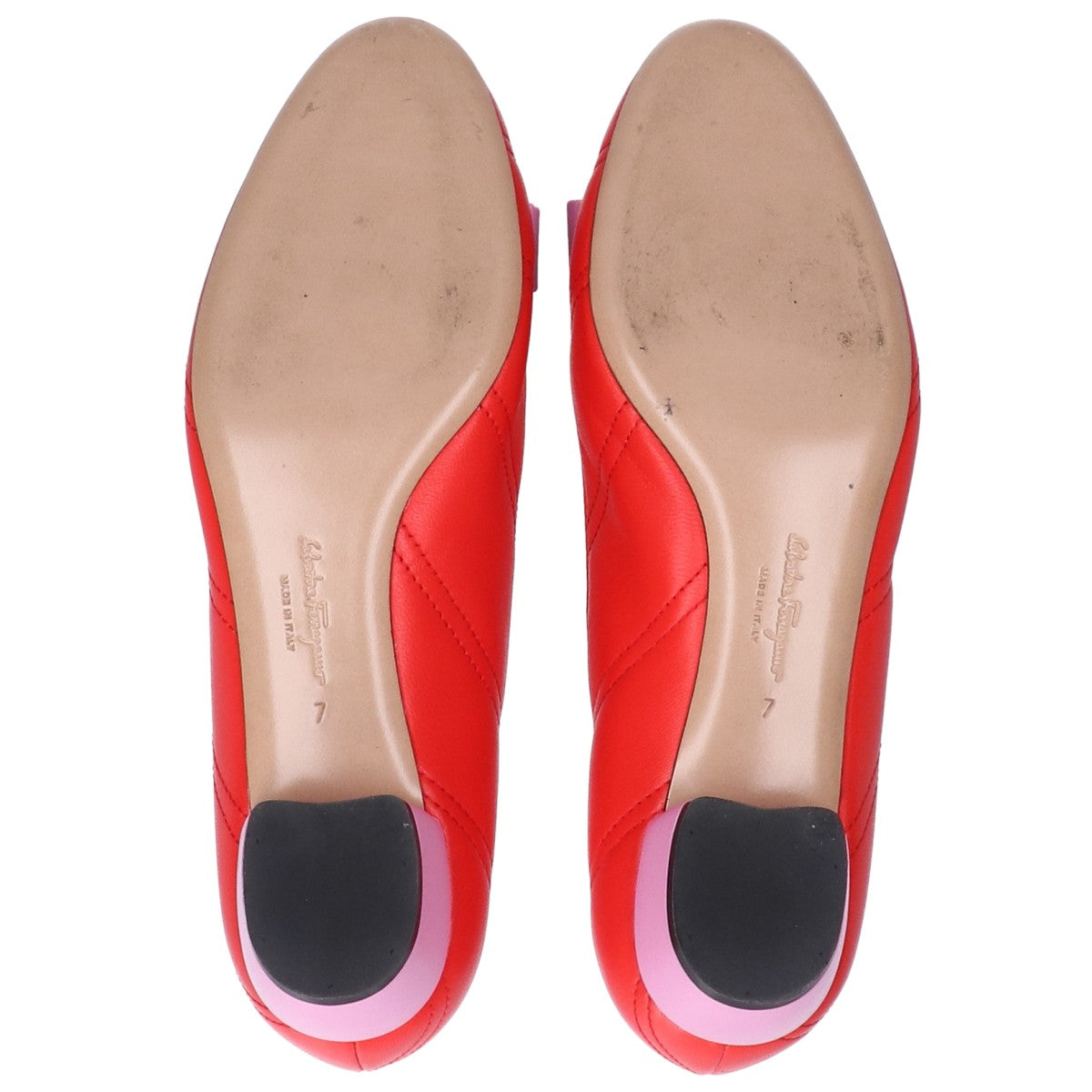 Salvatore Ferragamo サルヴァトーレフェラガモ 【美品】ヴァラリボン キルティング アーモンドトゥ シューズ 7D