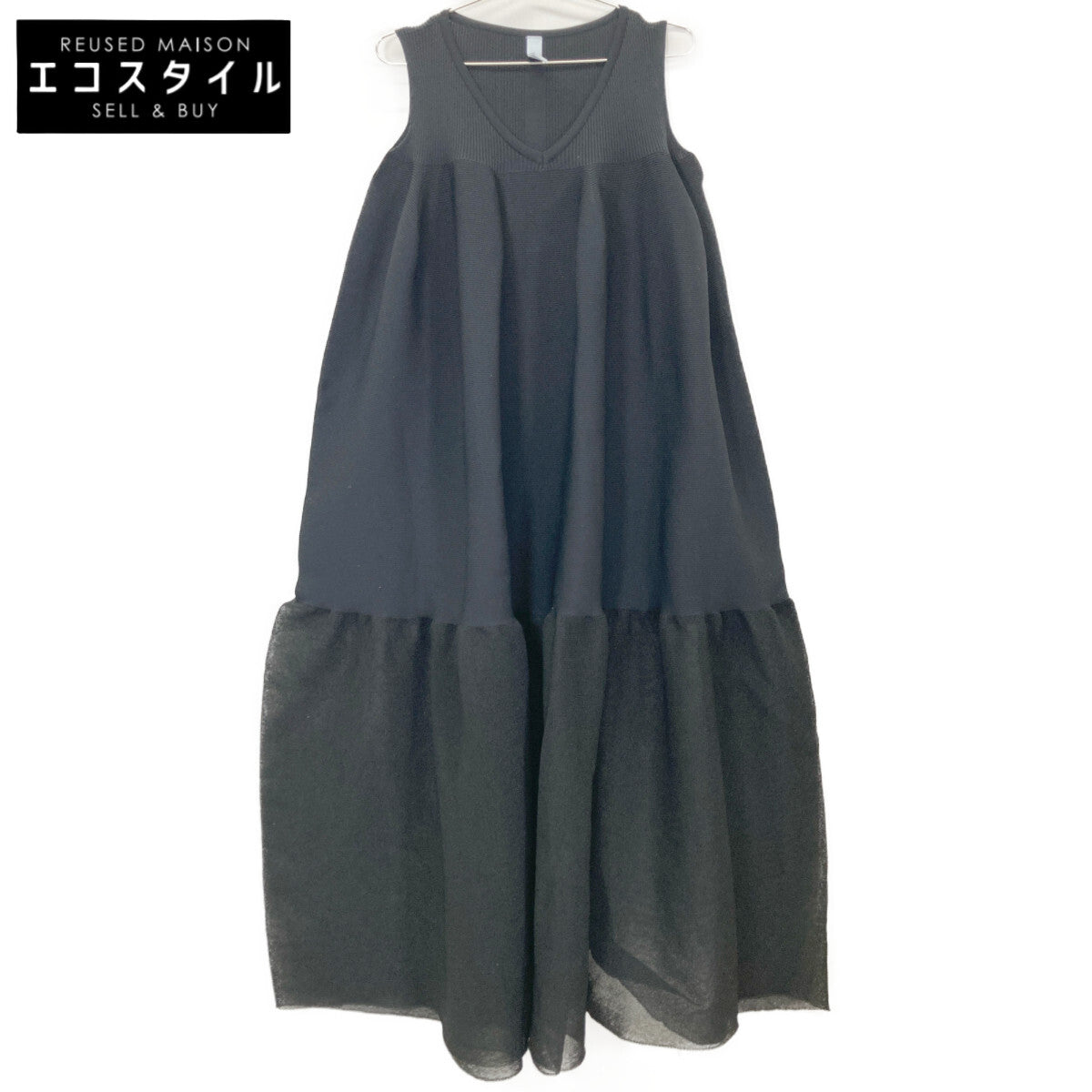 CFCL シーエフシーエル CF005KH033 23SS ﾌﾞﾗｯｸ POTTERY LUCENT DRESS 2 ｼｱｰﾜﾝﾋﾟｰｽ ワンピース 3