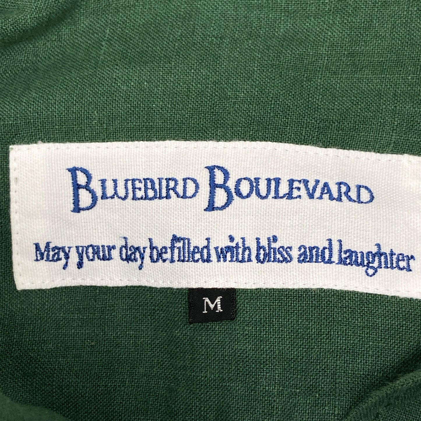BLUEBIRD BOULEVARD ブルーバードブルバード ｸﾞﾘｰﾝ ﾘﾈﾝ100 ﾛﾝｸﾞｼｬﾂﾜﾝﾋﾟｰｽ ワンピース Ｍ
