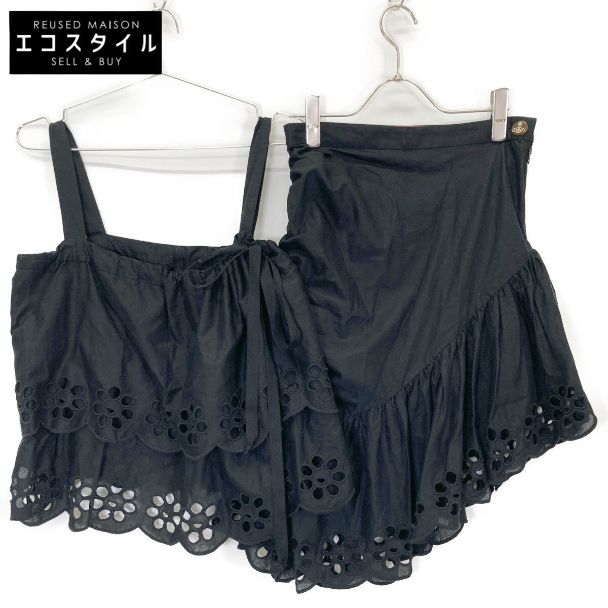 VivienneWestwoodRedLabel ヴィヴィアンウエストウッドレッドレーベル ﾌﾞﾗｯｸ ﾎﾞｰﾗﾚｰｽｷｬﾐｿｰﾙ/ｱｼﾝﾒﾄﾘｰｽｶｰﾄ ｾｯﾄｱｯﾌﾟ スーツ　セットアップ 2