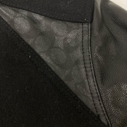 COACH コーチ F78473 ﾌﾞﾗｯｸ ｳｰﾙ×ﾚｻﾞｰ ｼｸﾞﾈﾁｬｰﾌﾞﾙｿﾞﾝｼﾞｬｹｯﾄ ジャケット XS