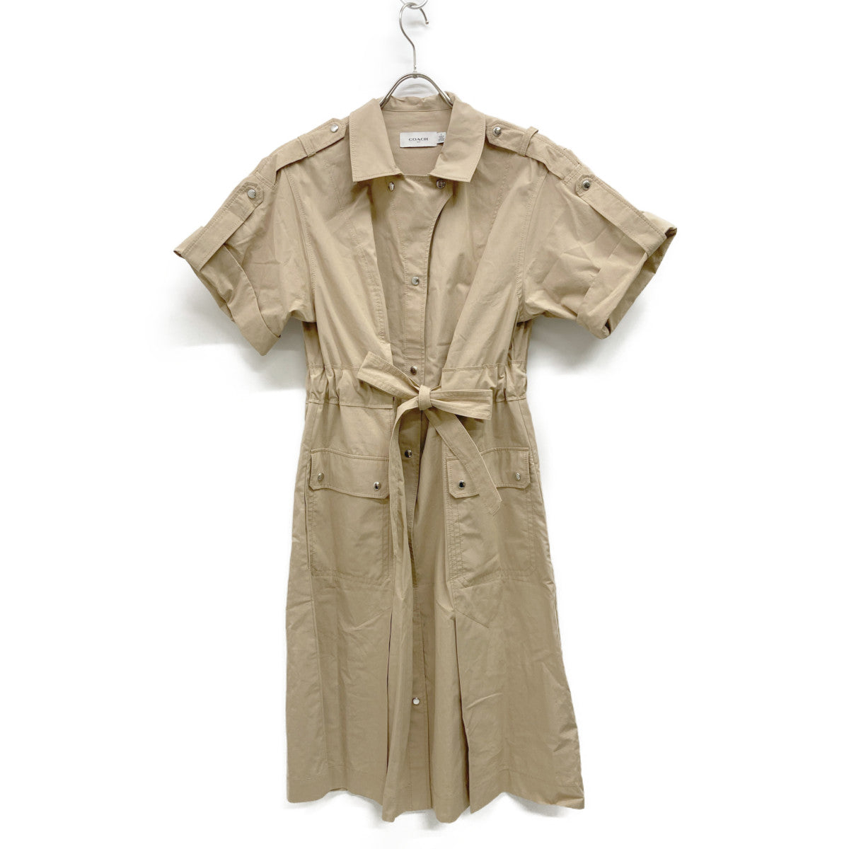 COACH コーチ 4222 ﾍﾞｰｼﾞｭ ﾛｰﾙｱｯﾌﾟﾍﾞﾙﾃｯﾄﾞｼｬﾂﾜﾝﾋﾟｰｽ ワンピース 2