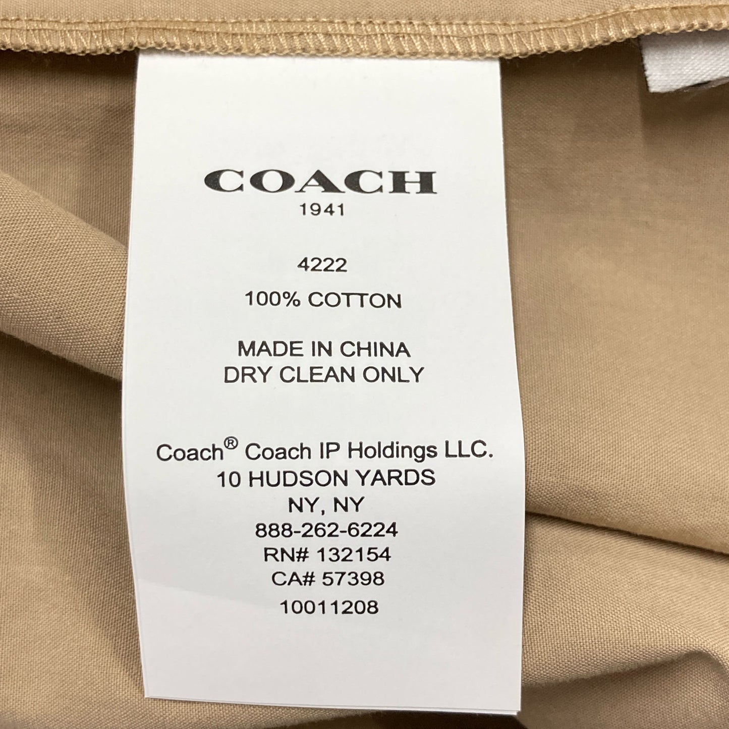 COACH コーチ 4222 ﾍﾞｰｼﾞｭ ﾛｰﾙｱｯﾌﾟﾍﾞﾙﾃｯﾄﾞｼｬﾂﾜﾝﾋﾟｰｽ ワンピース 2